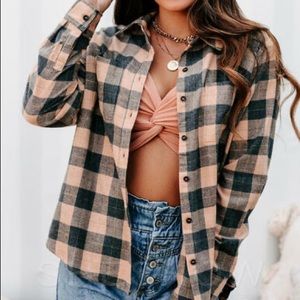 NWT XXL Pumpkin Plaid Shirt from SheShow. Beautiful autumn colors.